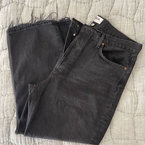 Agolde 90's Crop Jeans in Tar - Picture 4 of 11